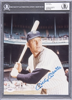 Mickey Mantle Boldly Signed 8x10 Photograph (Beckett GEM MT 10)